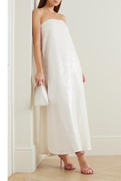 Strapless Sequin-Embellished Woven Maxi Dress from Dima Ayad