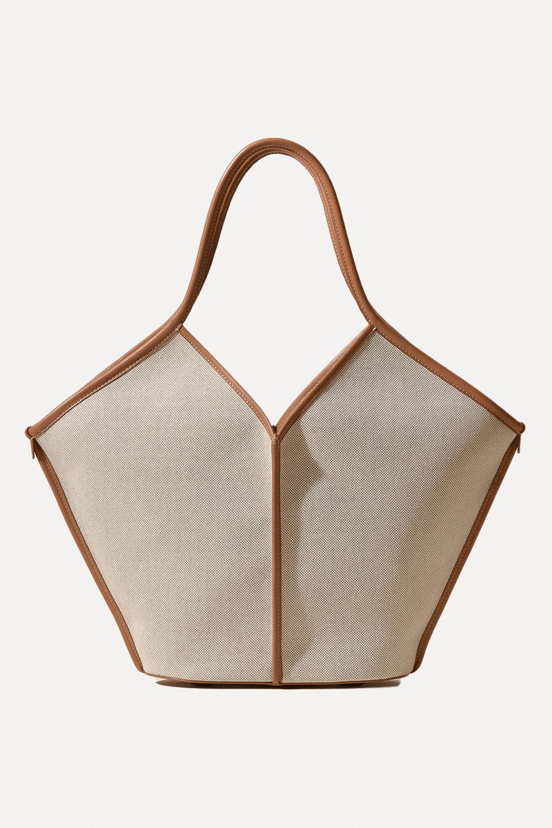Calella Fabric Leather-Trimmed Canvas Tote Bag from Hereu