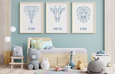 Set Of 3 Animal Prints from A To Z Nursery Decor