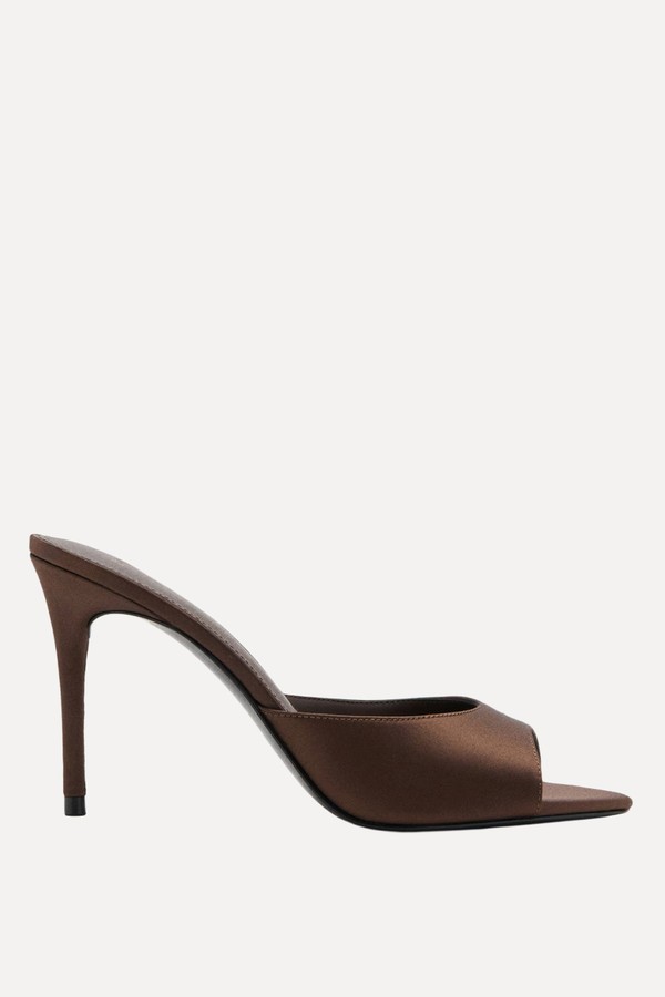 Satin High-Heeled Sandals