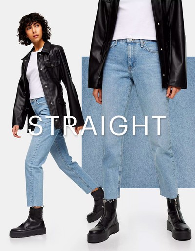 Mid Blue Editor Straight Jeans