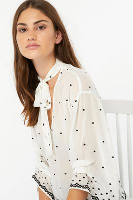 Halle Heart Embroidered Blouse