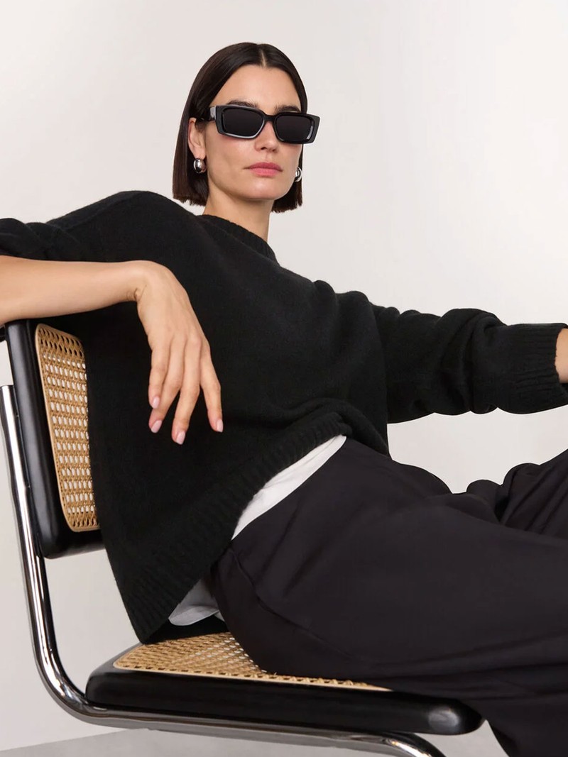  Wool Mix Seam Detail Knit