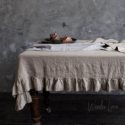 Linen Ruffle Tablecloth from Wonderlinen