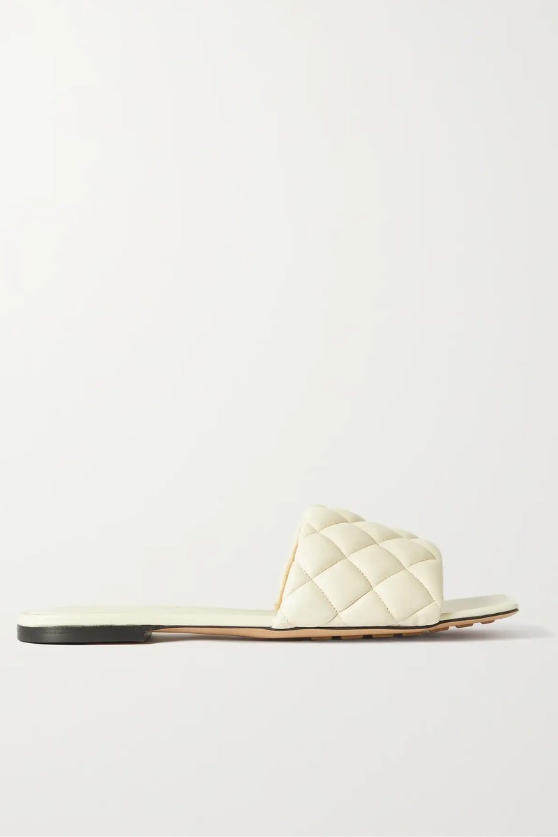 Quilted Leather Slides from Bottega Veneta