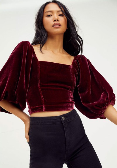 Velvet Open Back Top