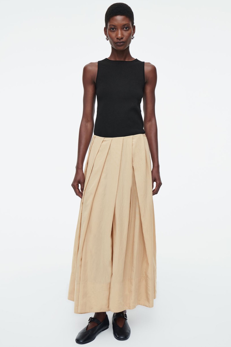 Pleated A-Line Midi Skirt from COS