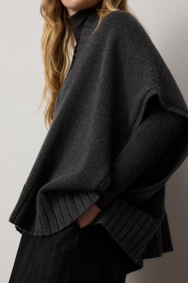 Cashmere Jersey Jumper Cape Top