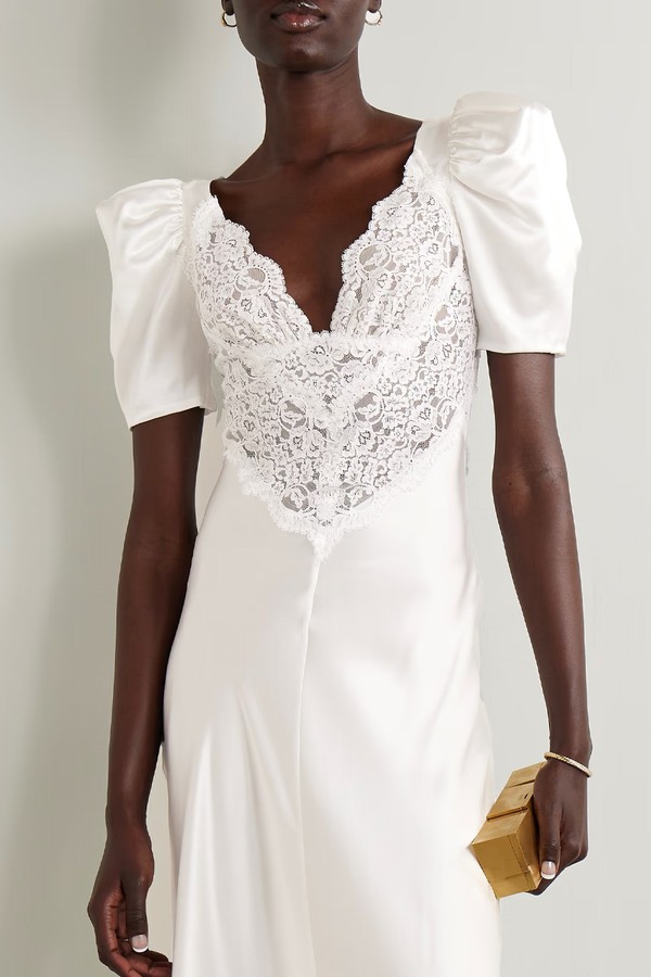 Lace Trimmed Silk Satin Gown from Rodarte