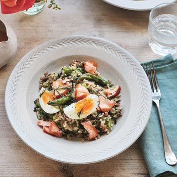 Hot-Smoked Salmon, Rice & Asparagus Salad