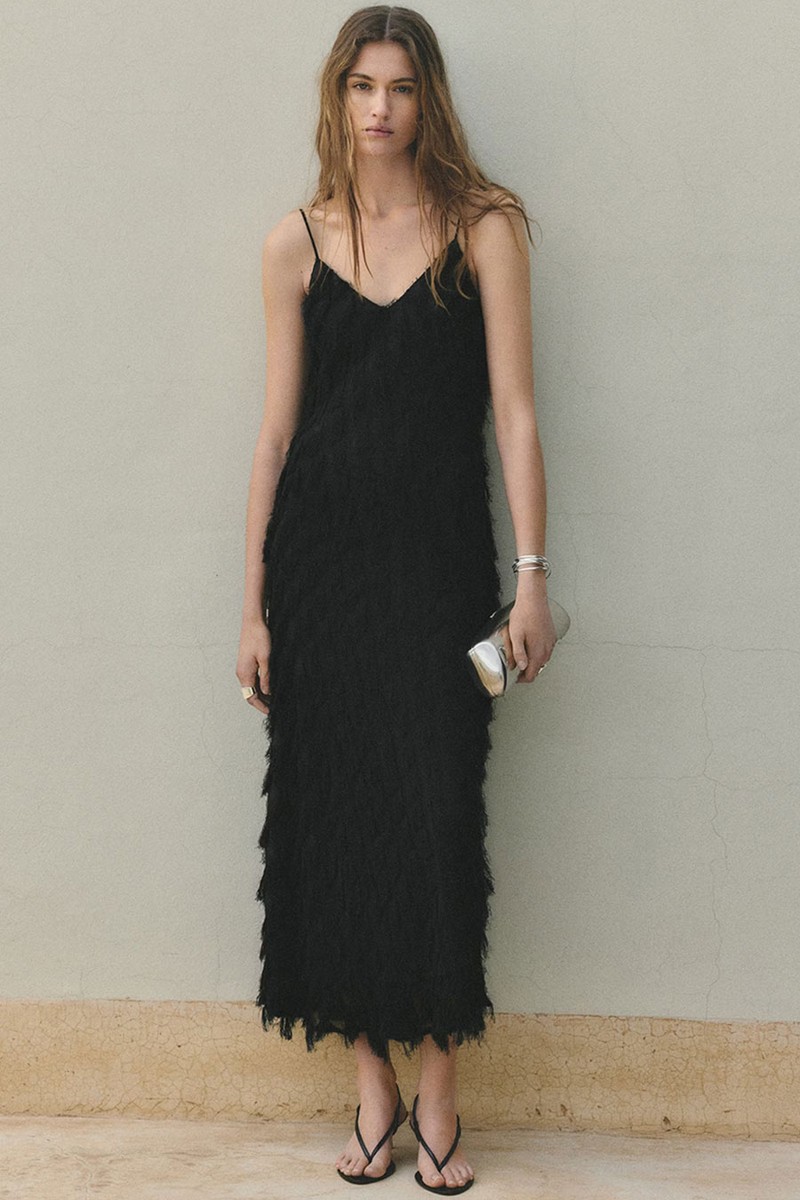 Long Dress With Frayed Finishes from Mango
