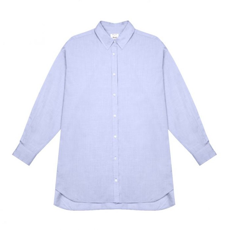 Luxor Batiste Cotton Shirt In Sky Blue from Budd London