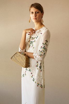 Floral Embroideries Midi Dress