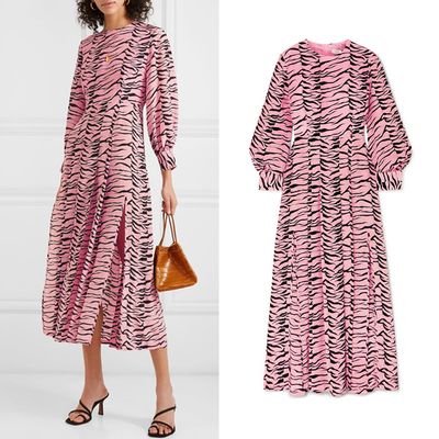 Emma Pleated Printed Silk Crepe de Chine Midi Dress from Rixo