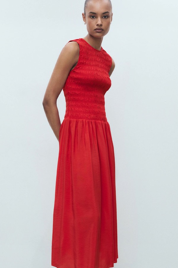 Flared Dress With Gathered Body from Mango