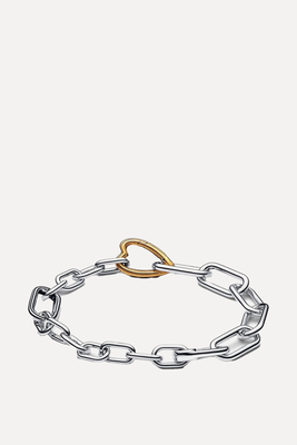 Two-Tone Heart Openable Link Chain Bracelet from Pandora