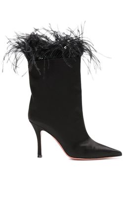 Nakia Feather Trimmed Ankle Boots from Amina Muaddi