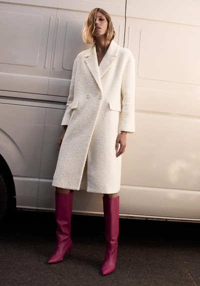 Wool Blend Double-Breasted Coat, £119