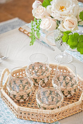 Southern Living x Nellie Howard Ossi Rattan Octagonal Tray from Dillard’s