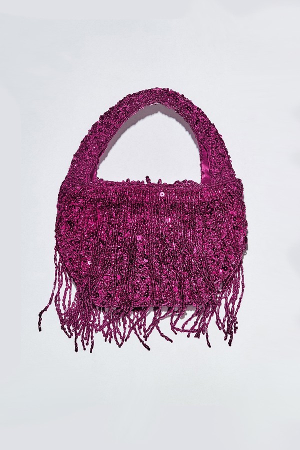 Fringed Beaded Bag from Zara