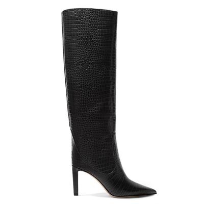 Mavis 85 Crocodile-Effect Leather Boots from Jimmy Choo