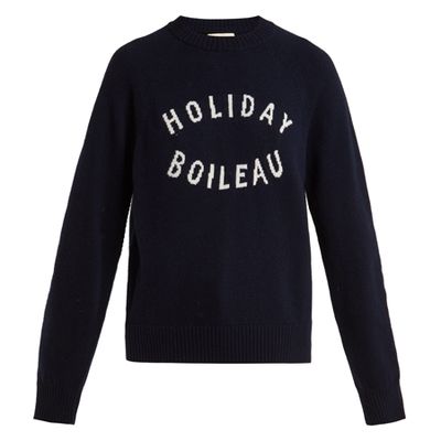 Logo-Intarsia Wool Sweater from Holiday Boileau