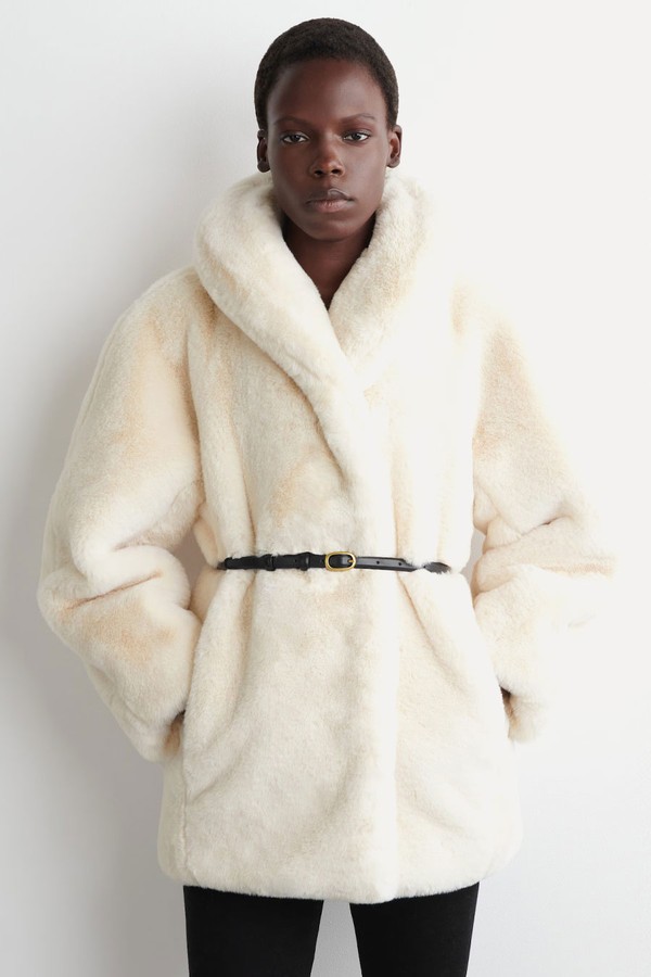 Shawl-Collar Faux Fur Jacket from COS