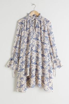 Ruffle Collar Cloud Print Mini Dress from & Other Stories