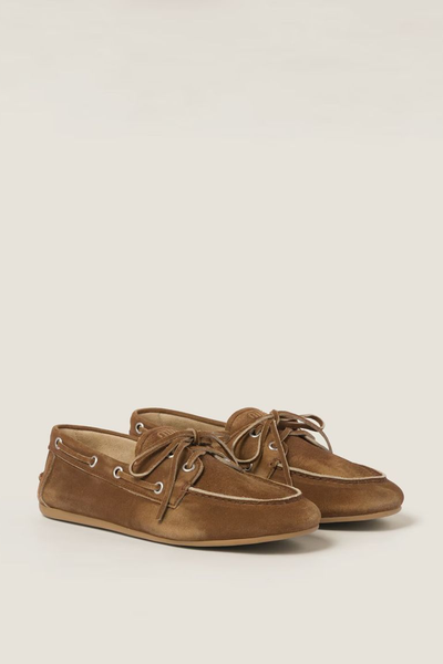 Faded Unlined Suede Loafers from MiuMiu