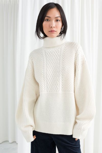 Oversized Cable Knit Turtleneck from & Other Stories