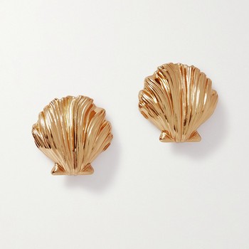 Gold-Tone Clip Earrings from Saint Laurent