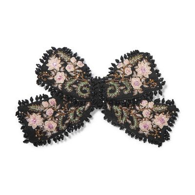 Embellished Embroidered Crepe Bow Hairclip from Etro