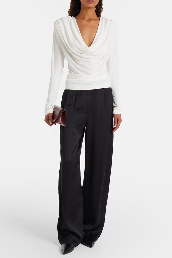 Draped Crepe-Jersey Top from Wardrobe.NYC