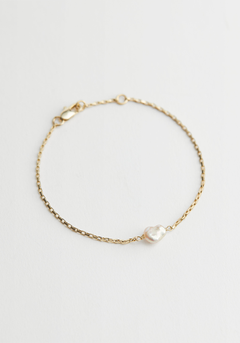Pearl Pendant Chain Bracelet
