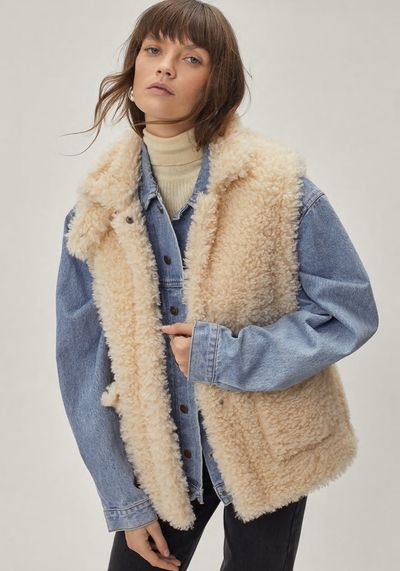 Faux Fur Teddy Vest Jacket