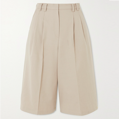 Suzanne Pleated Tencel-blend Shorts from Frankie Shop