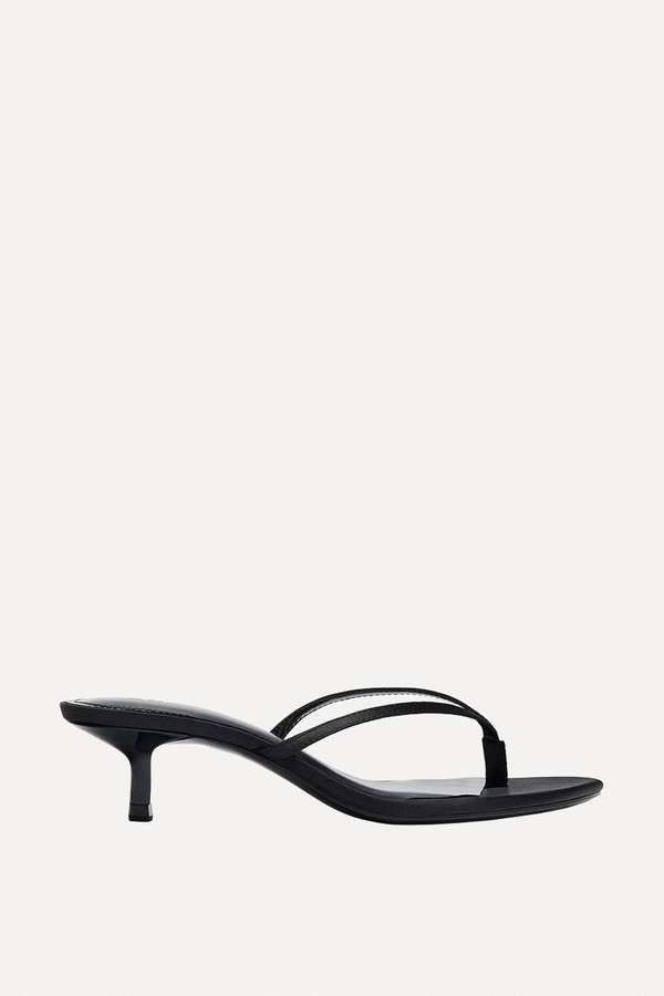 Satin Kitten-Heel Sandals from Zara
