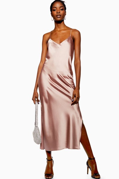 Plain Satin Slip Dress from Topshop