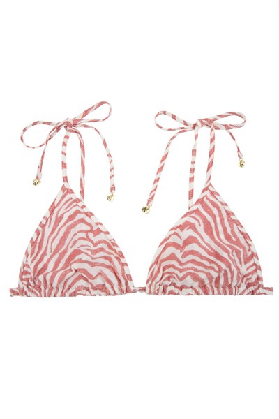 Zebra Print Joy Triangle Bikini Top from Love Stories