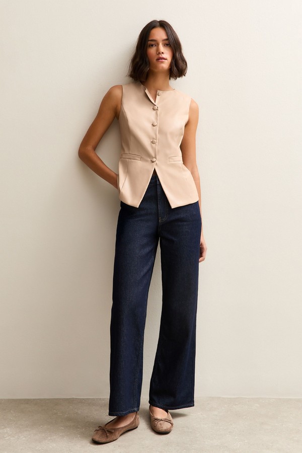 Faux Leather Waistcoat