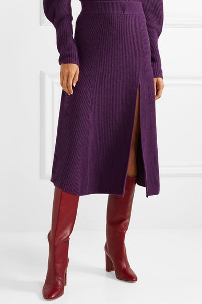  lvin Ribbed Cashmere Midi Skirt from Altuzarra