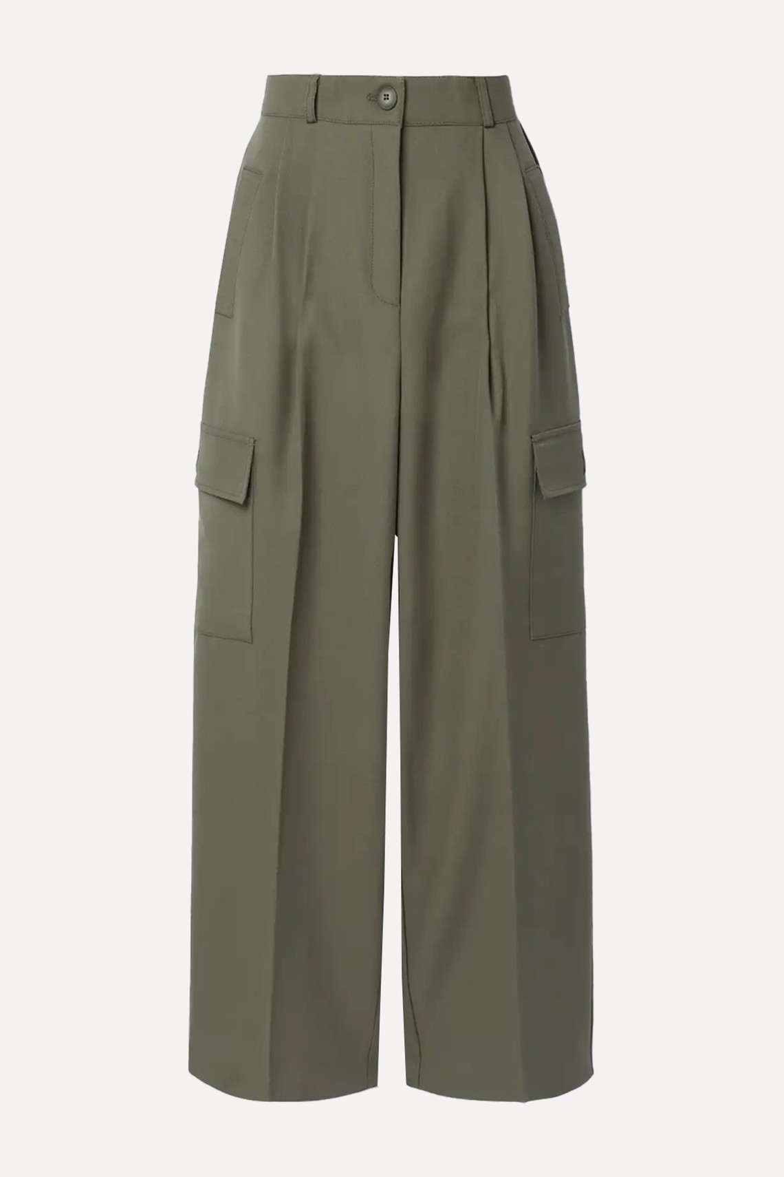 Maesa Pleated Woven Wide-Leg Cargo Pants from The Frankie Shop