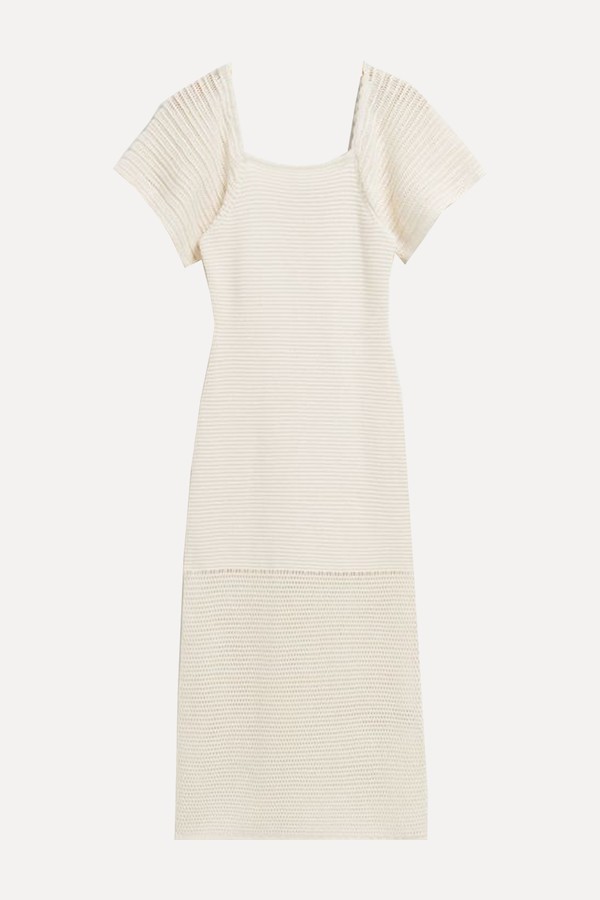 Flared Sleeve Crochet Midi Dress from & Other Stories