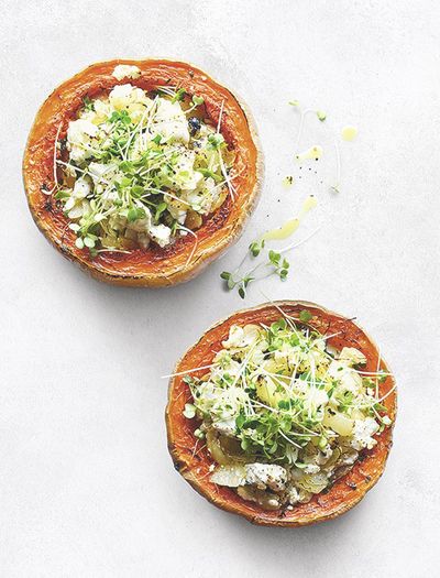 Stuffed Butternut With Feta & Cress