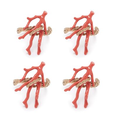 Set Of Four Snake Coral Napkin Rings from L'Objet