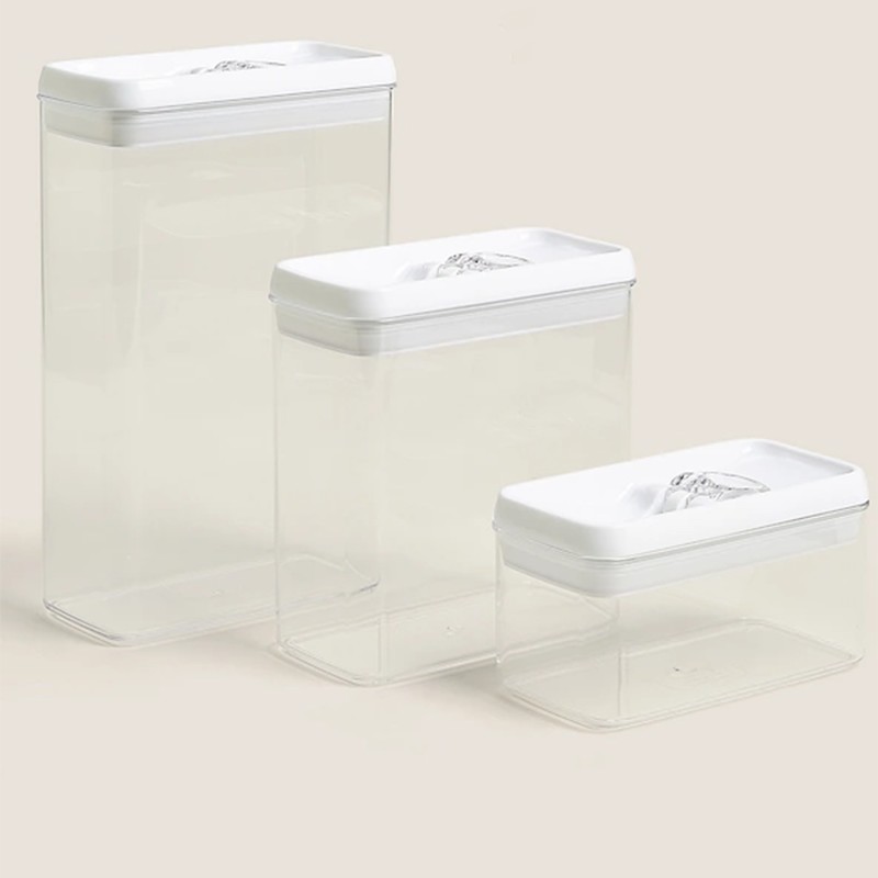 Set Of 3 Flip-Tight Stackable Storage