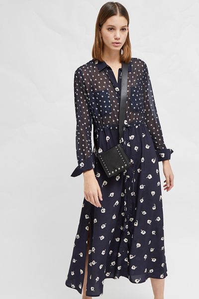 Adelise Drape Midi Shirt Dress