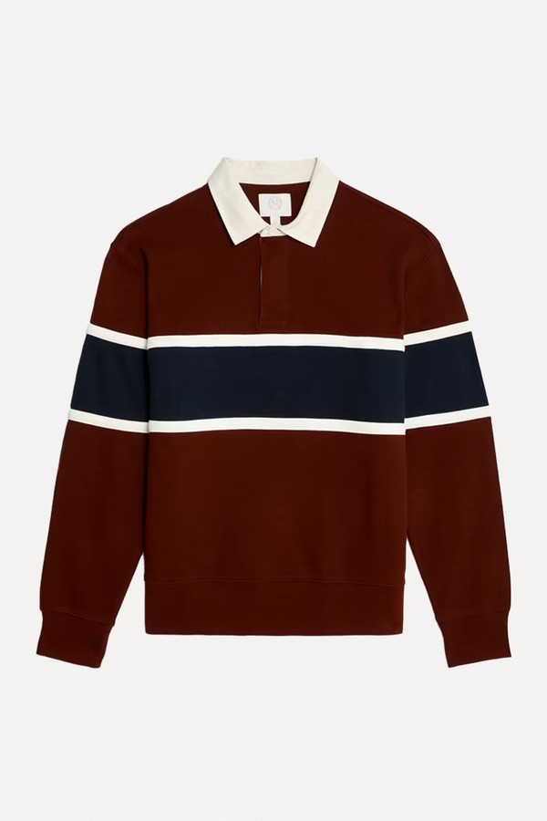 Pure Cotton Pique Colour Block Sweatshirt from Marks & Spencer