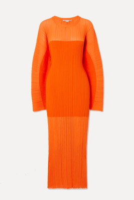 + NET SUSTAIN Plissé-Knit Midi Dress from Stella McCartney