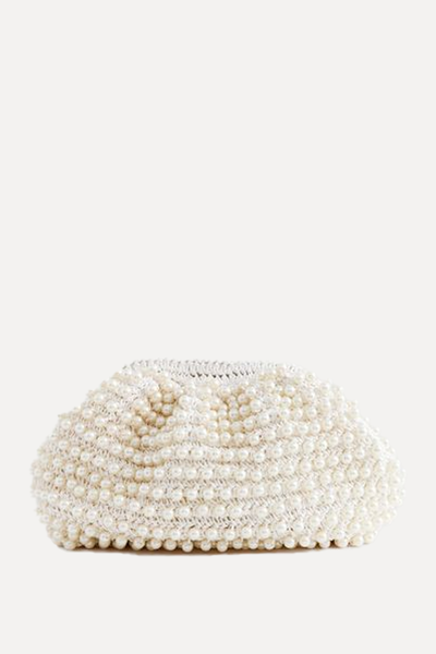Woven Pearl Clutch Bag from Reiss